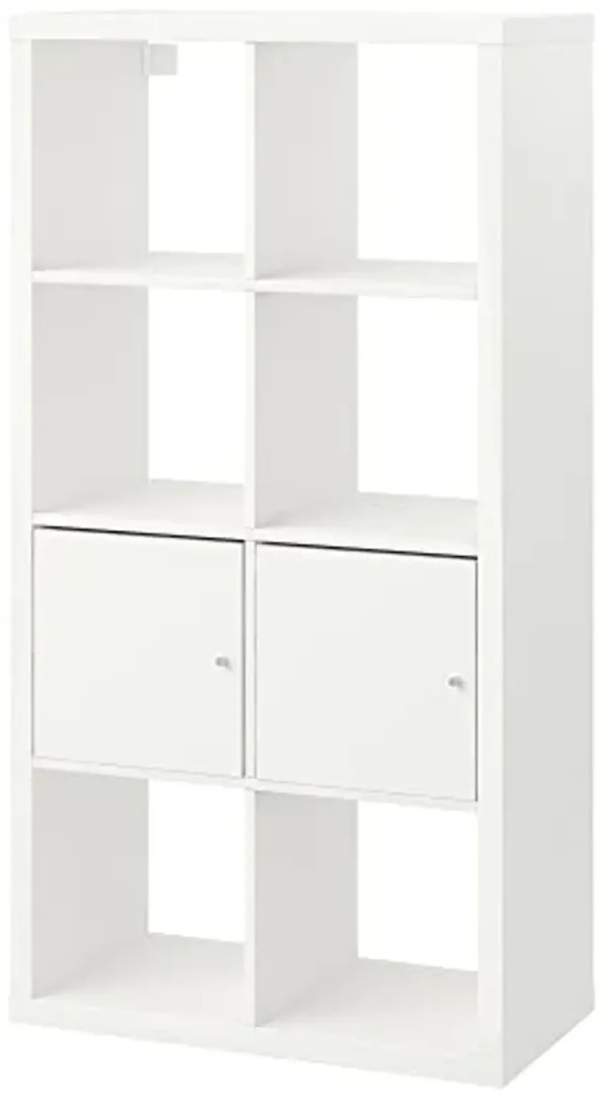 Ikea KALLAX shelving unit with doors, 77x147 cm, white