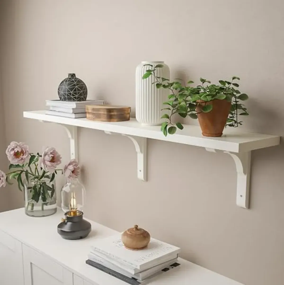 IKEA RAMSHULT/BERGSHULT Wall Shelf, 120x20 cm, White