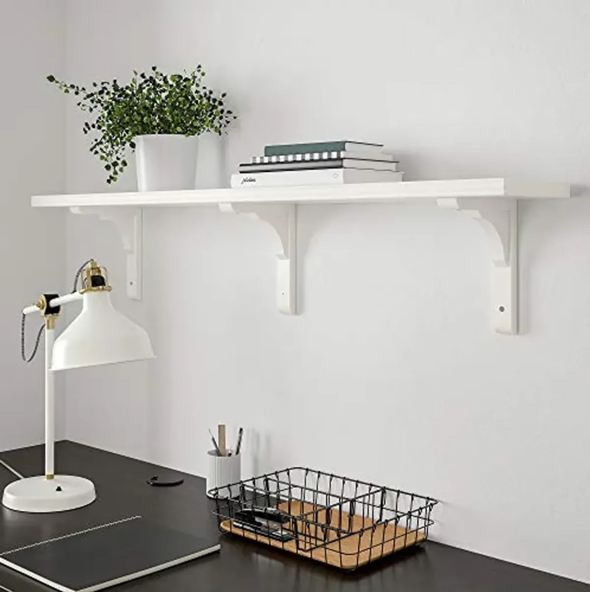 IKEA RAMSHULT/BERGSHULT Wall Shelf, 120x20 cm, White