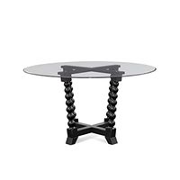 Bassett Mirror Susanna Wood and Glass Dining Table with Black 9210-700-095EC