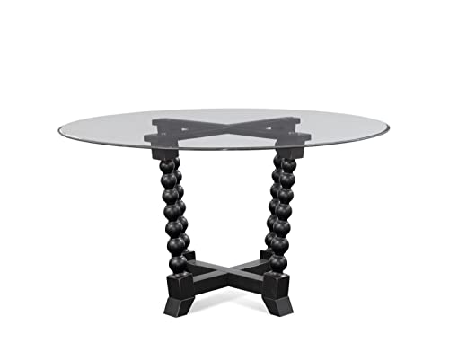 Bassett Mirror Susanna Wood and Glass Dining Table with Black 9210-700-095EC