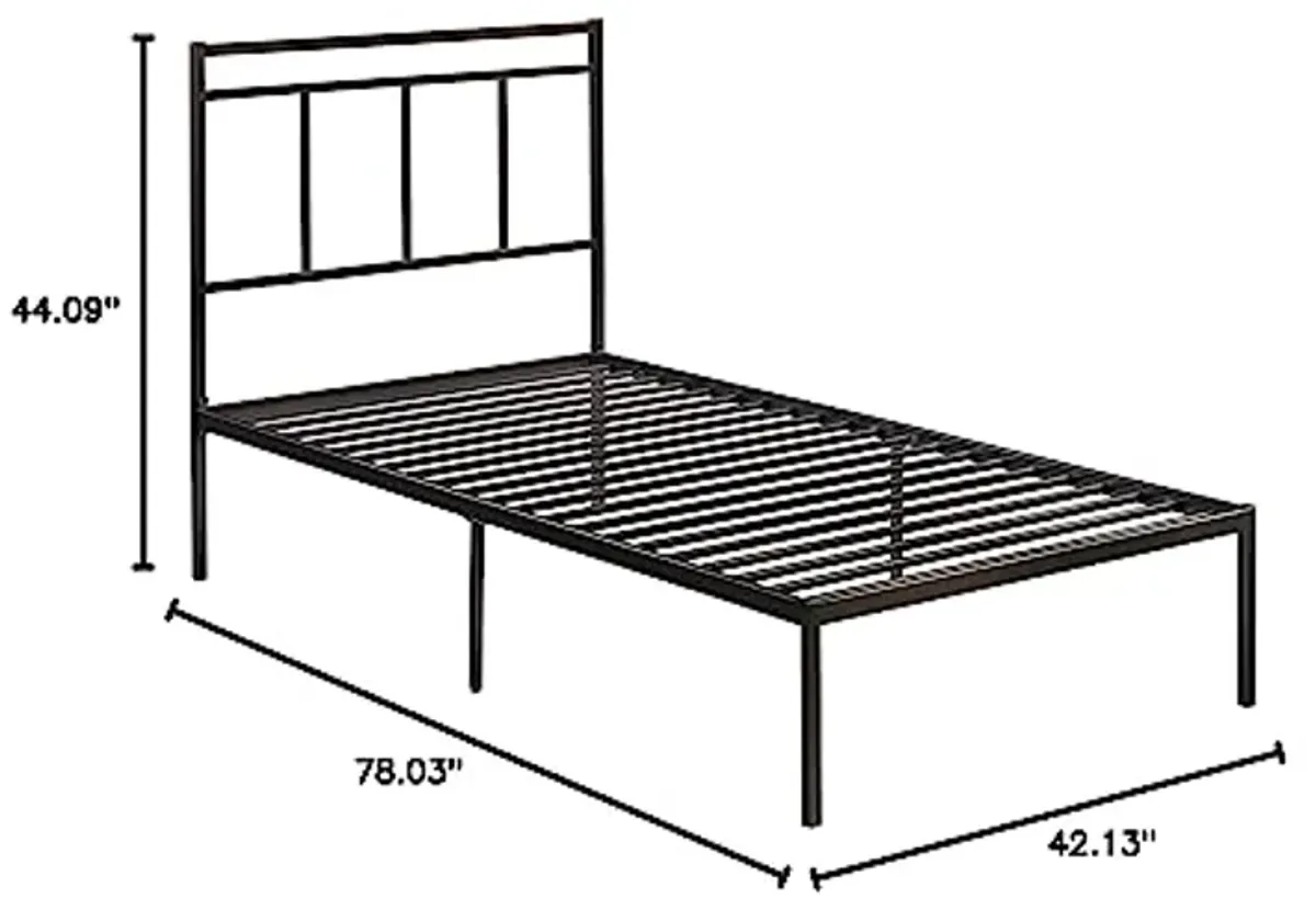 Sauder Cannery Bridge Twin Platform Bed with Headboard, Bronze Finish