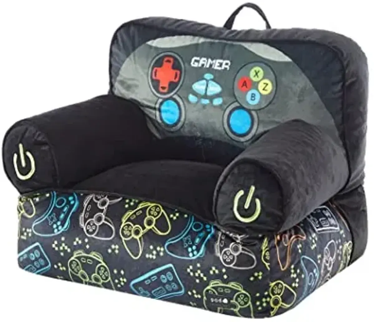 Heritage Kids Figural Gamer Mink Bean Bag Sofa Chair for Kids, 23" W x 19" D x 17" H, Large