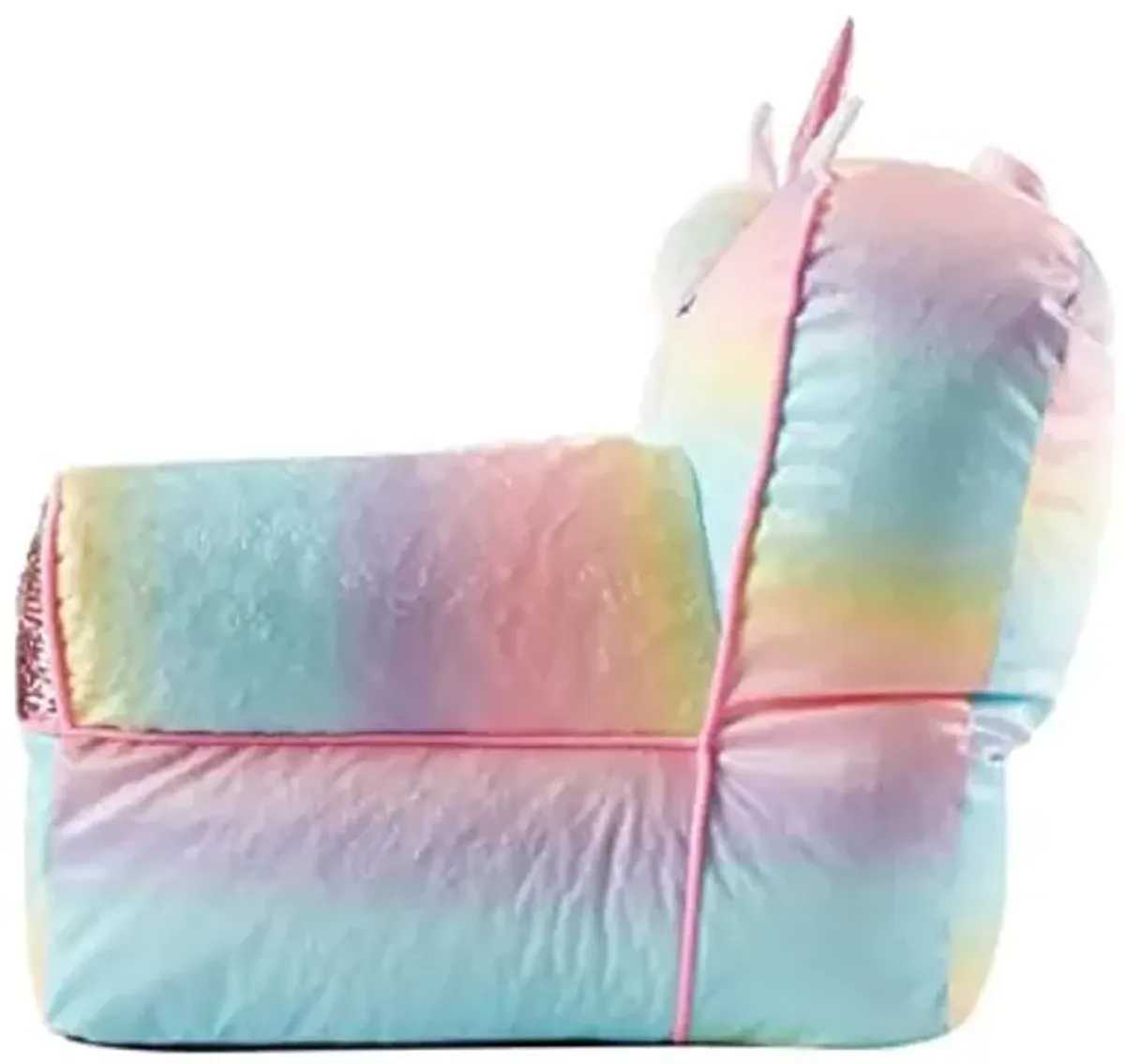 Heritage Kids Figural Rainbow Unicorn Mink Bean Bag Sofa Chair for Kids, 23" W x 19" D x 17" H, Large, Unicorn/Mink