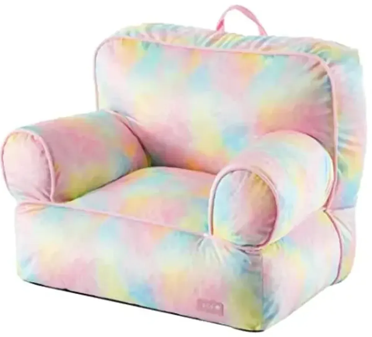 Heritage Kids Rainbow Mink Bean Bag Sofa Chair for Kids, 23" W x 19" D x 17" H, Large, Rainbow/Mink