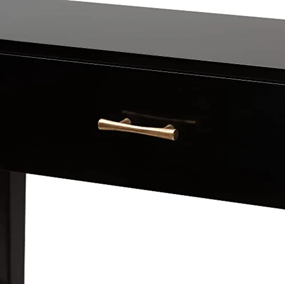 Baxton Studio Freya Bayur Wood Console Table, 1-Drawer, Black