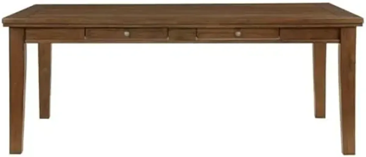 Homelegance Lexicon Tigard Asian Hardwood and MDF Board Dining Room Table in Cherry