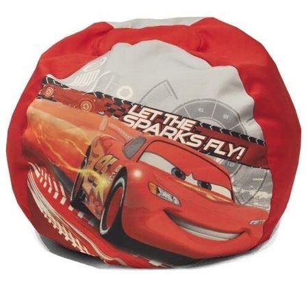 Idea Nuova Disney Pixar Cars Toddler Nylon Round Bean Bag Chair for Toddlers and Kids, 18-Inch W