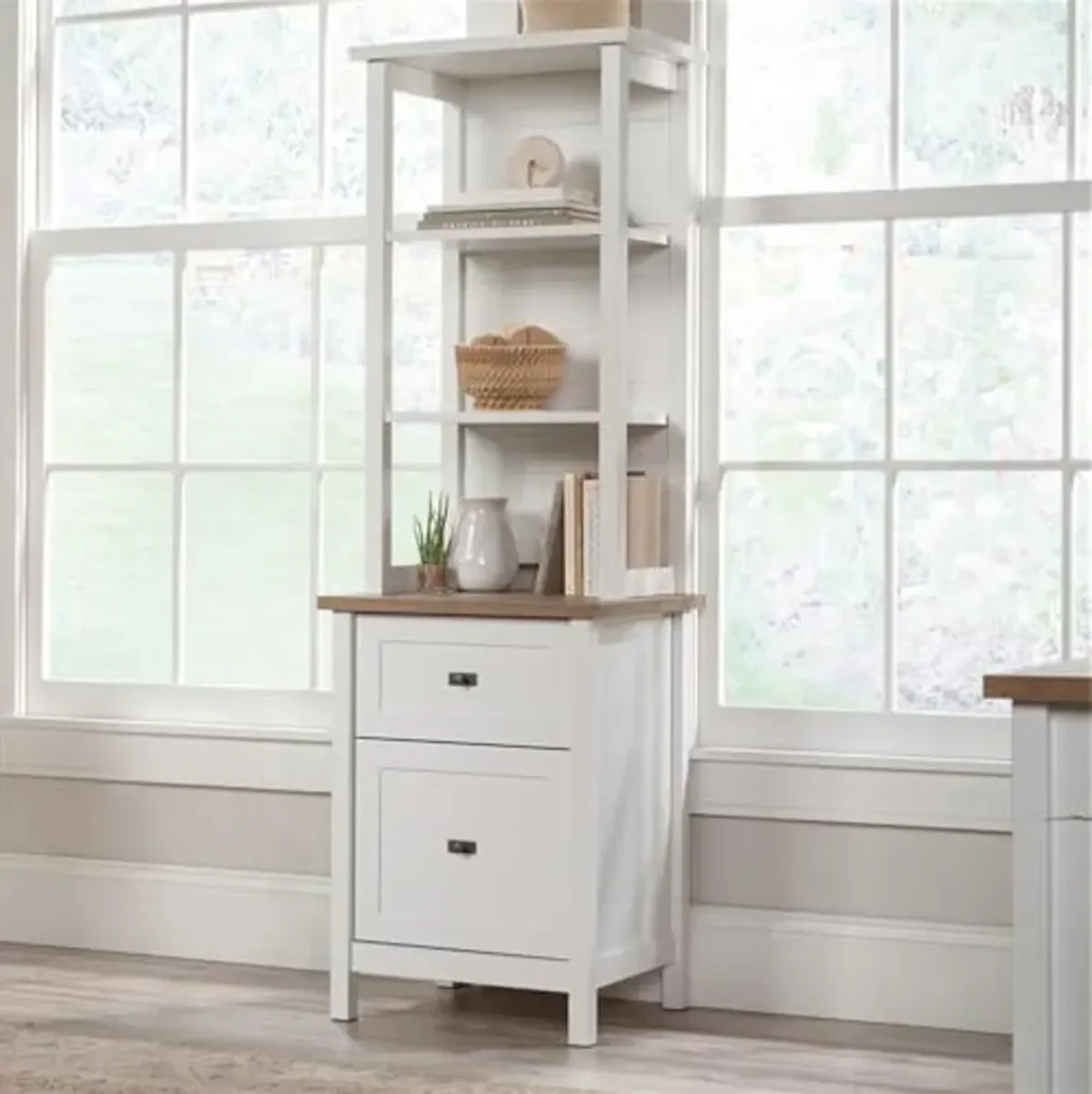 Sauder Cottage Road Engineered Wood Storage Tower in White Finish