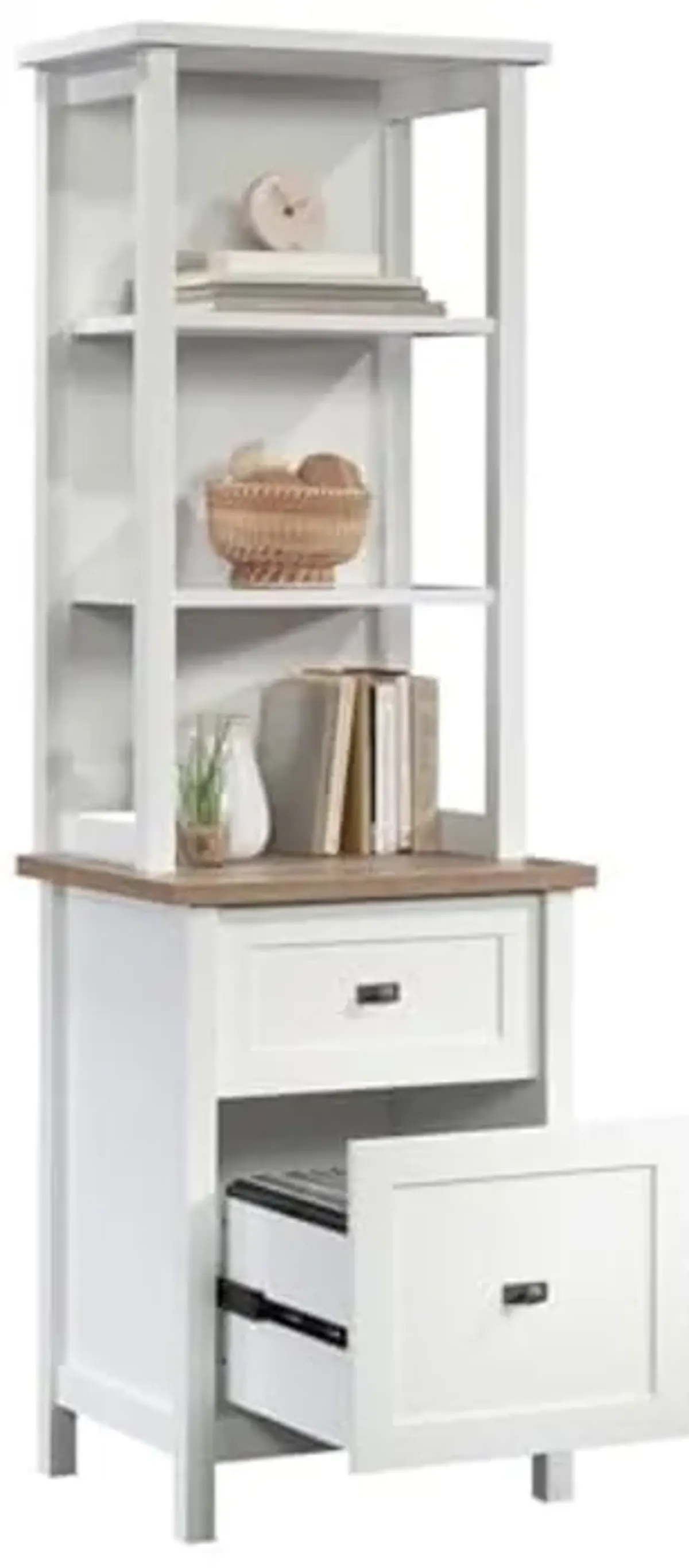 Sauder Cottage Road Engineered Wood Storage Tower in White Finish