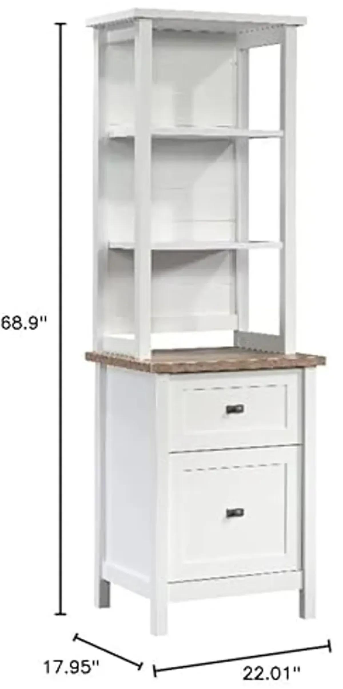 Sauder Cottage Road Engineered Wood Storage Tower in White Finish