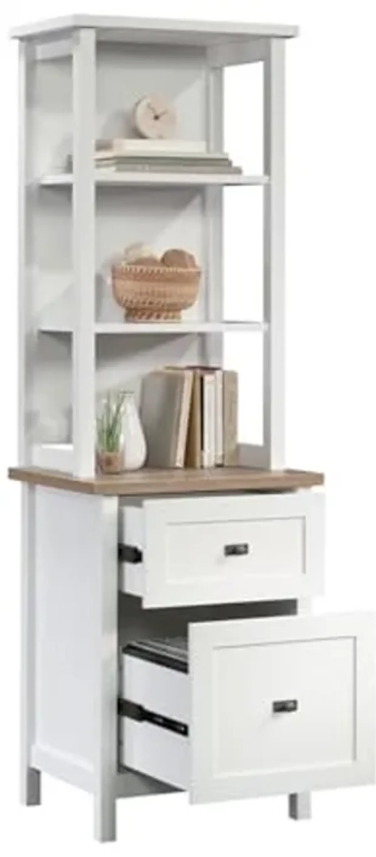 Sauder Cottage Road Engineered Wood Storage Tower in White Finish