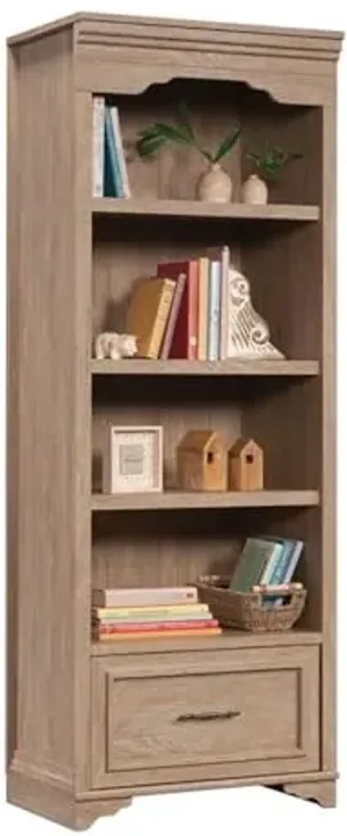 Sauder Rollingwood Engineered Wood 4 Shelf Bookcase in Brushed Oak
