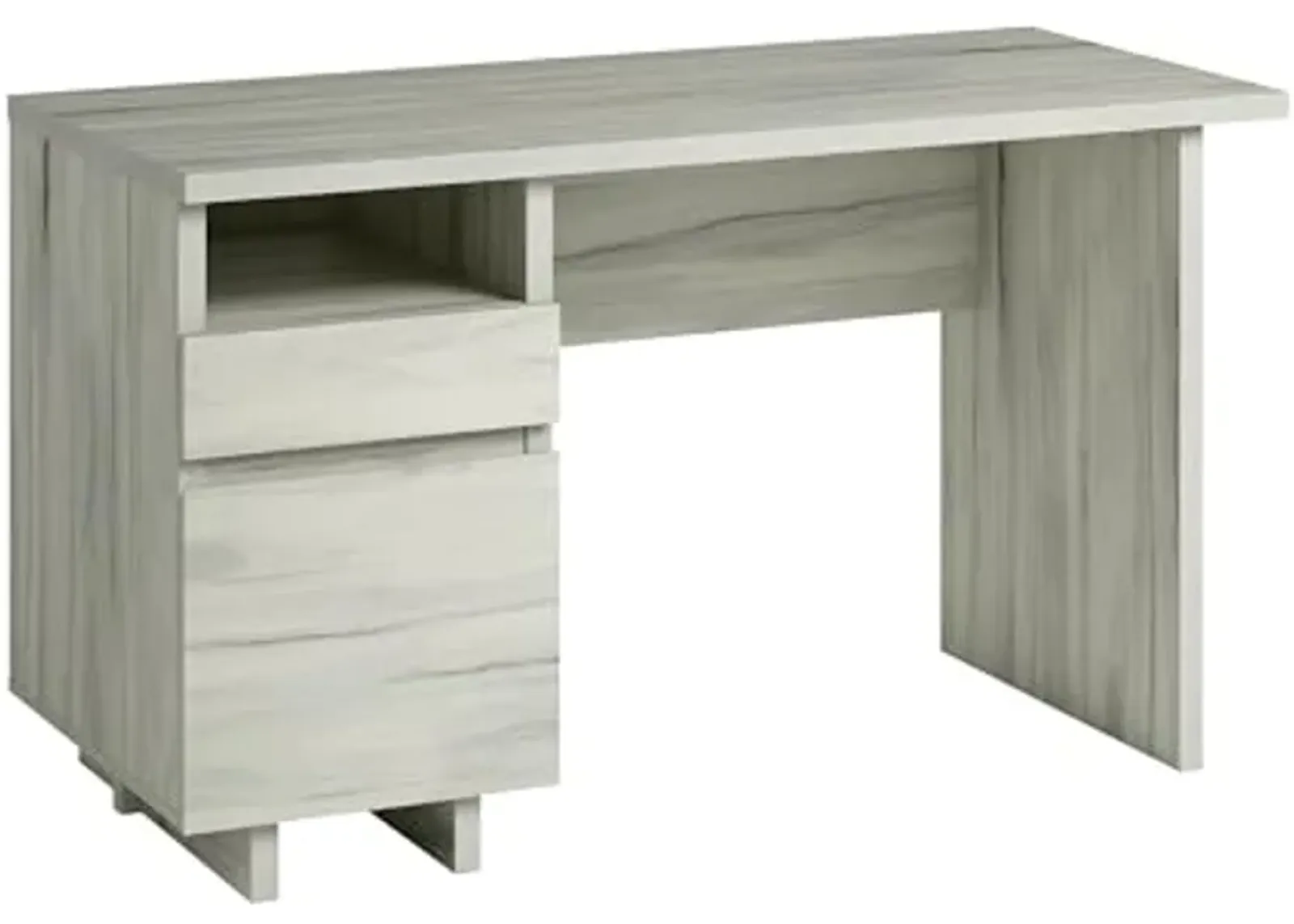 Sauder Porto Palma Single Pedestal Desk, L: 52.01" x W: 23.47" x H: 30.00", Haze Acacia Finish