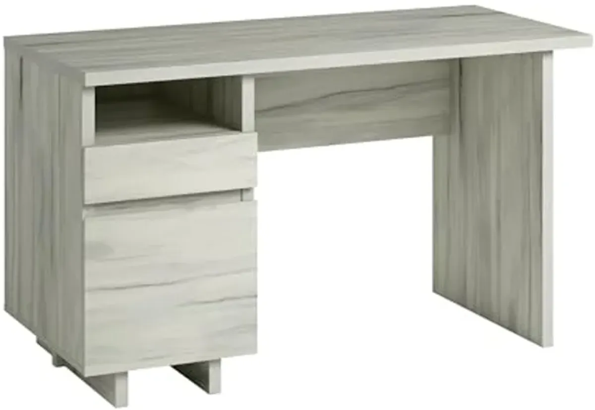 Sauder Porto Palma Single Pedestal Desk, L: 52.01" x W: 23.47" x H: 30.00", Haze Acacia Finish