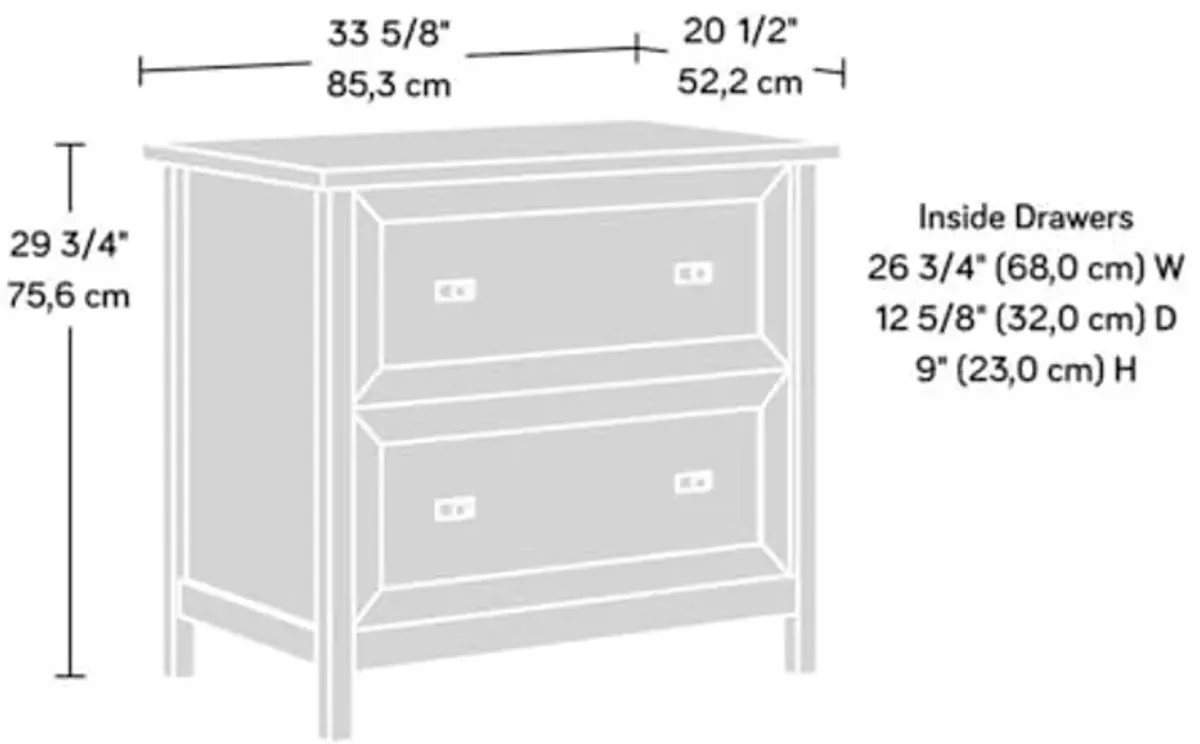 Sauder Cottage Road Engineered Wood Lateral File Cabinet in White Finish