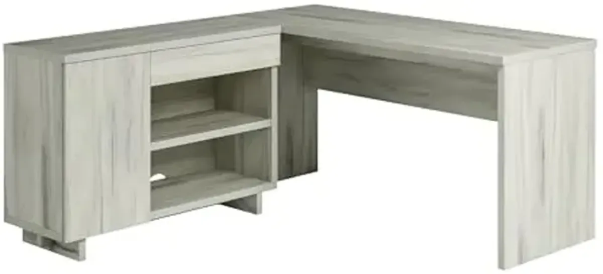 Sauder Porto Palma Desk with Credenza, Haze Acacia Finish