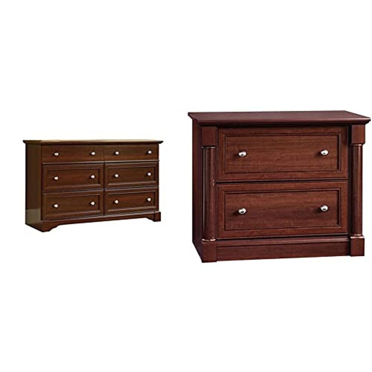 Sauder Palladia Dresser, Select Cherry Finish & Palladia Lateral File, Select Cherry Finish