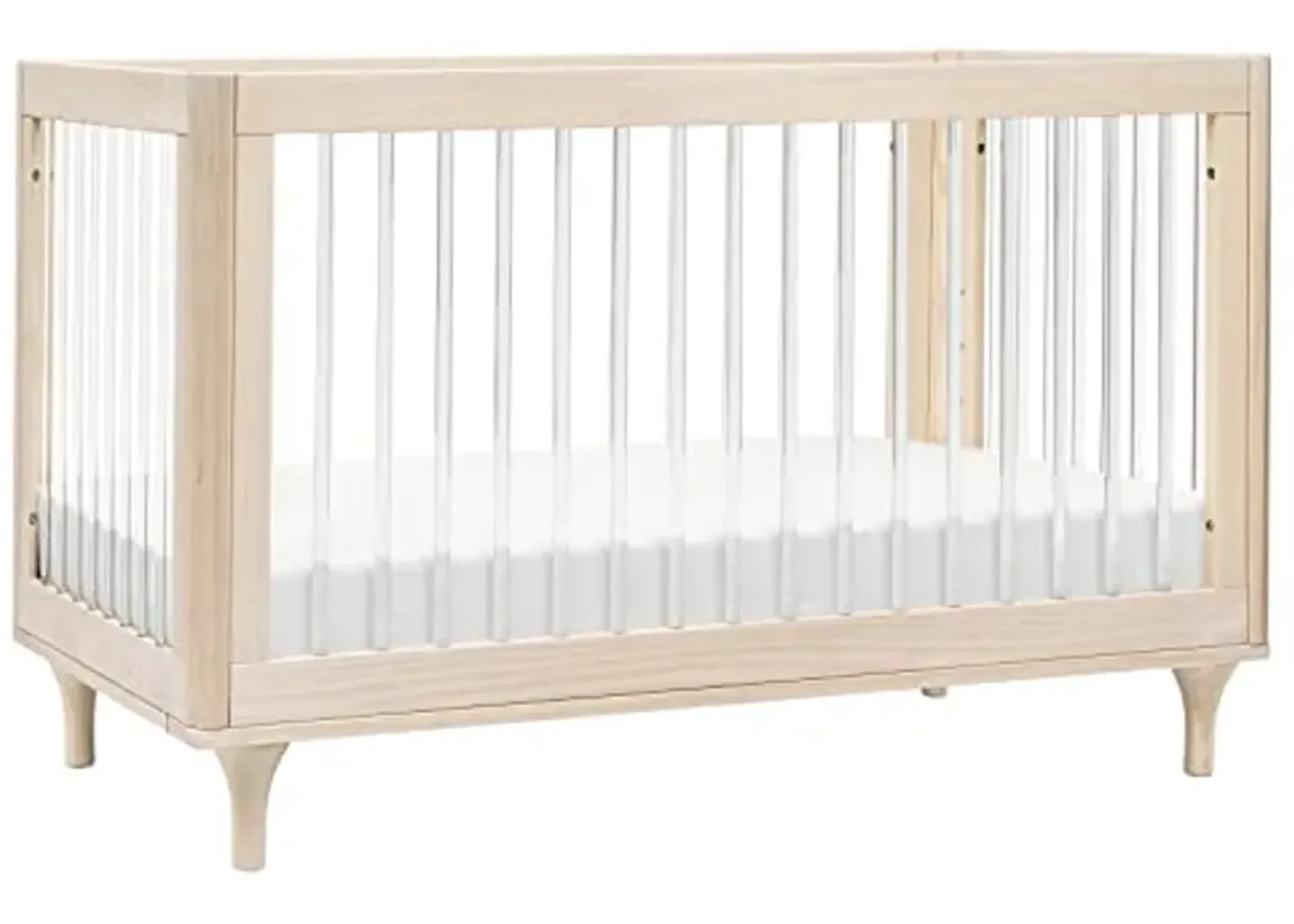 Babyletto Lolly 3-in-1 Convertible Crib with Toddler Bed Conversion Kit in Washed Natural/Acrylic, Greenguard Gold Certified