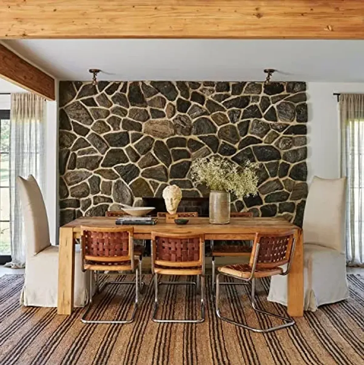 Rugs USA Sycamore Natural/Ivory, 9'6" x 13'6", Handmade, Striped, Jute, Soft and Textured, High Traffic, Stain Resistant, Easy Clean, Durable Area Rug for Bedroom, Living Room, Dining, Den, Foyer