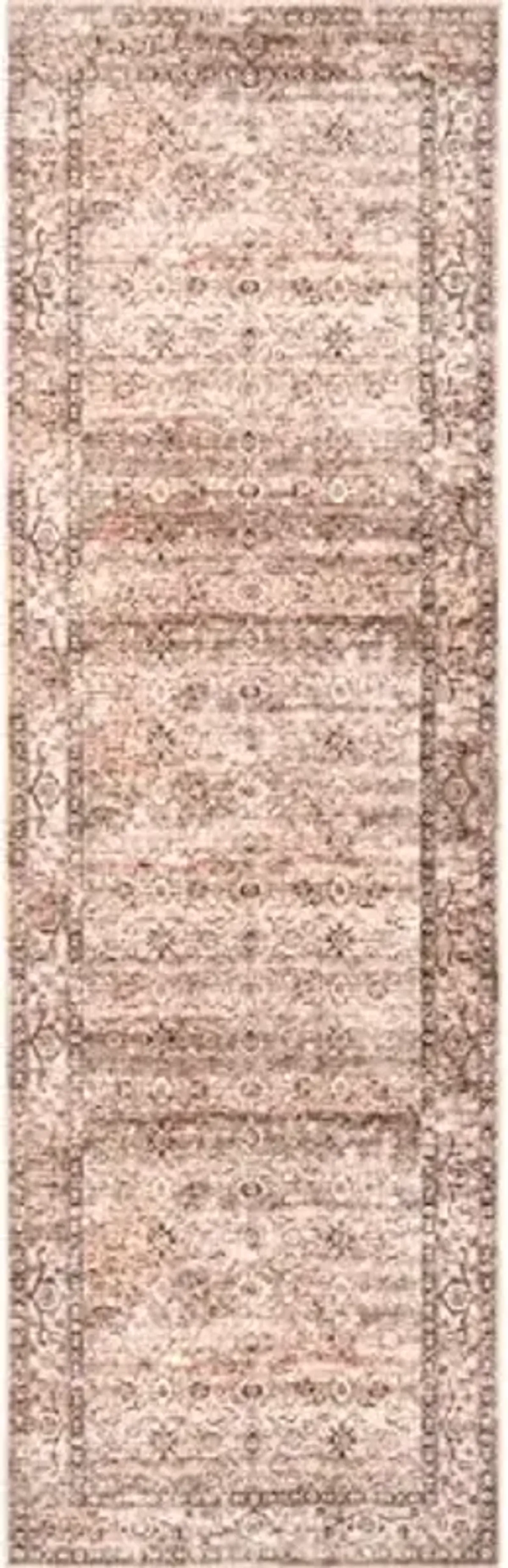 Rugs USA Myrtle Vintage Machine Washable Area Rug, 2'6" x 8', Taupe