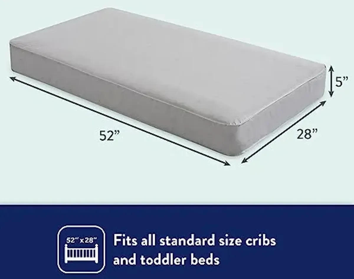 Kolcraft BabyPedic Bubbie Breathable Crib Mattress, GREENGUARD GOLD Certified, Made in USA, Premium Extra Firm Coils, Toddler Bed Fit, Airy Comfort, Non Toxic, Safety & Quality Tested, 52x28" - Stars