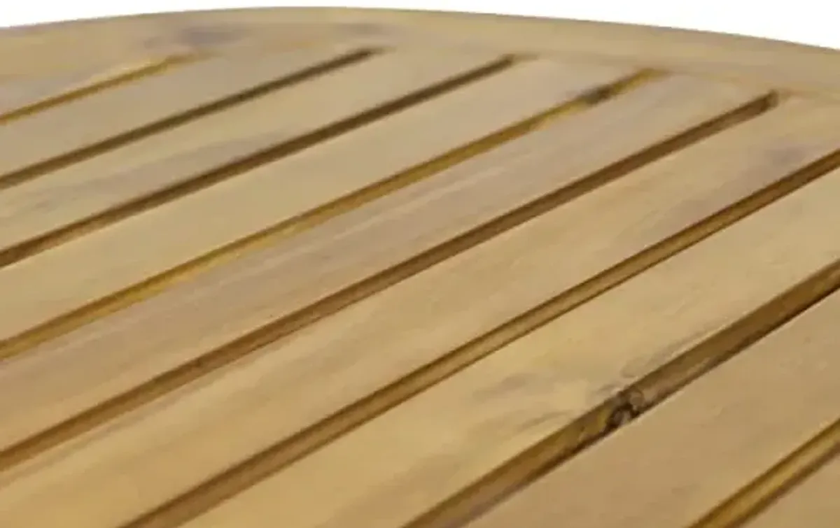 Christopher Knight Home Solano Outdoor Circular Coffee Table - Acacia Wood - Teak