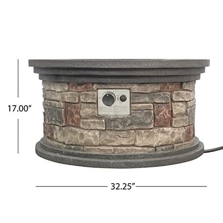 Christopher Knight Home 318046 Chesney Fire Pit, Stone Finish