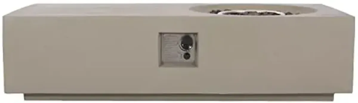 Christopher Knight Home Evatt Outdoor 50,000 BTU Rectangular Fire Pit Table (No Tank Holder) - Lightweight Concrete - Light Gray