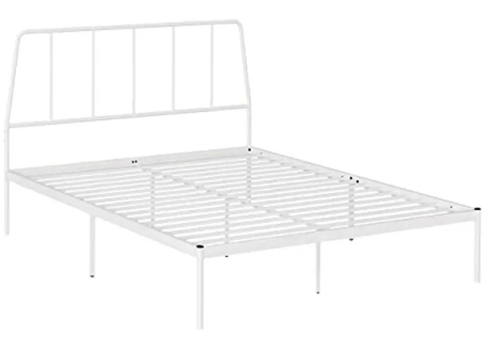 Sauder Harvey Park Queen Platform Bed with Headboard, White Finish