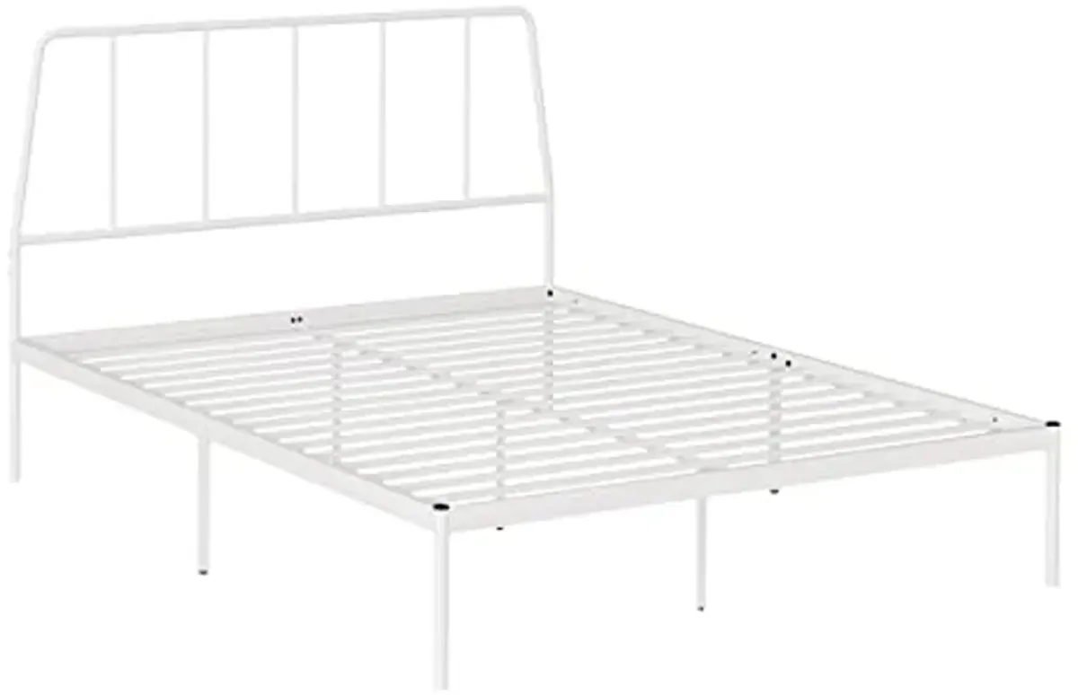 Sauder Harvey Park Queen Platform Bed with Headboard, White Finish