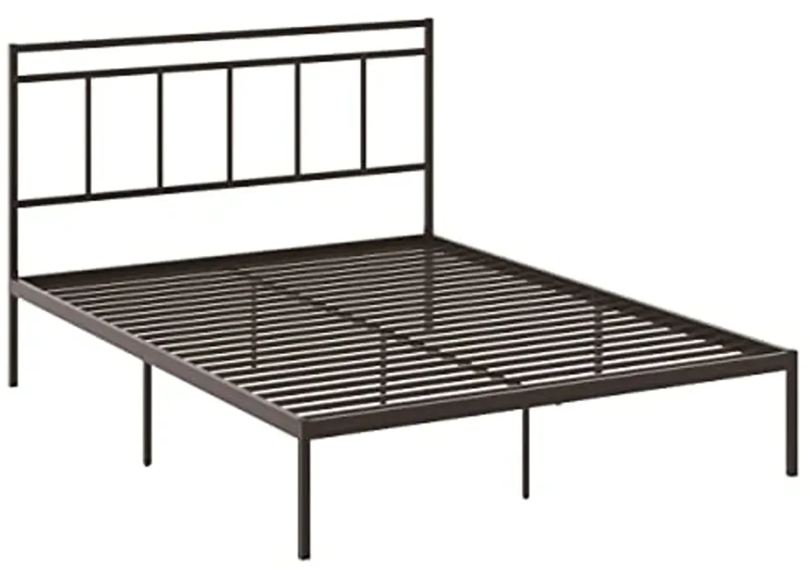 Sauder Cannery Bridge Queen Platform Bed with Headboard, Bronze Finish