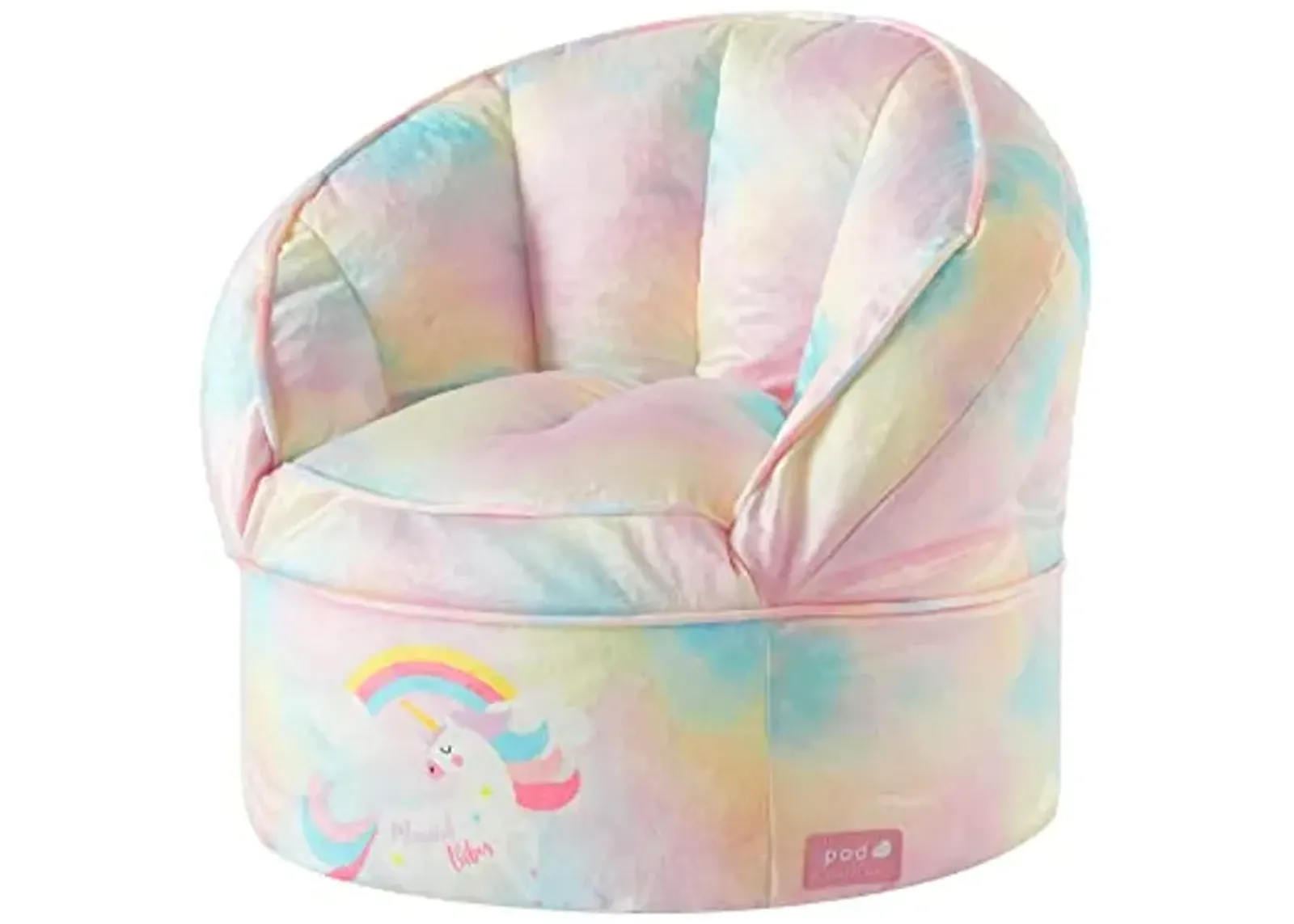 Idea Nuova Unicorn Round Bean Bag Chair for Kids, Ages 3+, Large