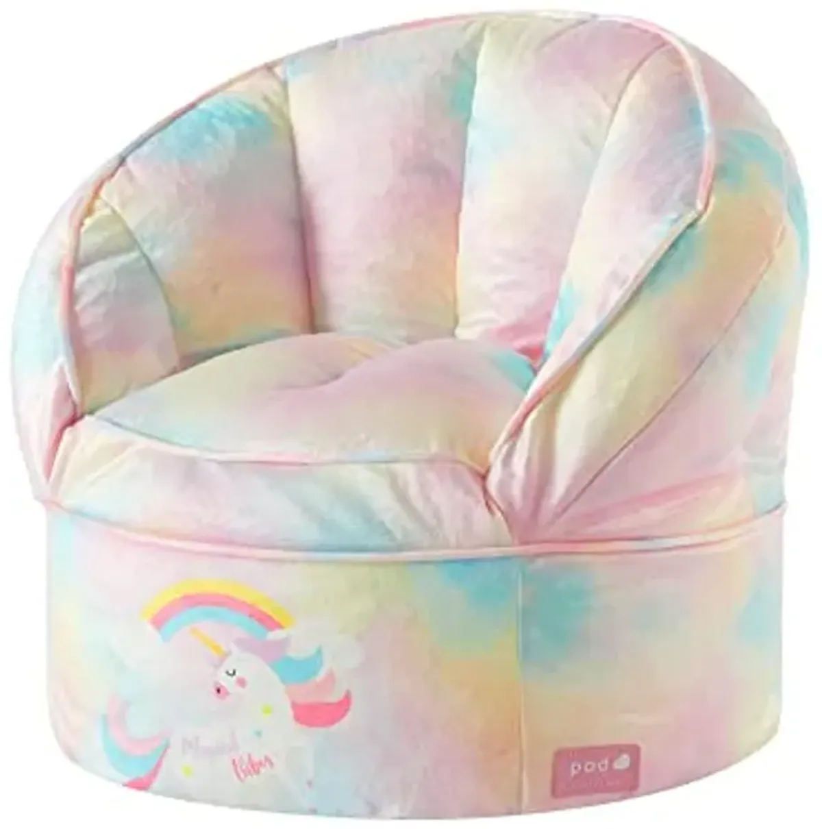 Idea Nuova Unicorn Round Bean Bag Chair for Kids, Ages 3+, Large