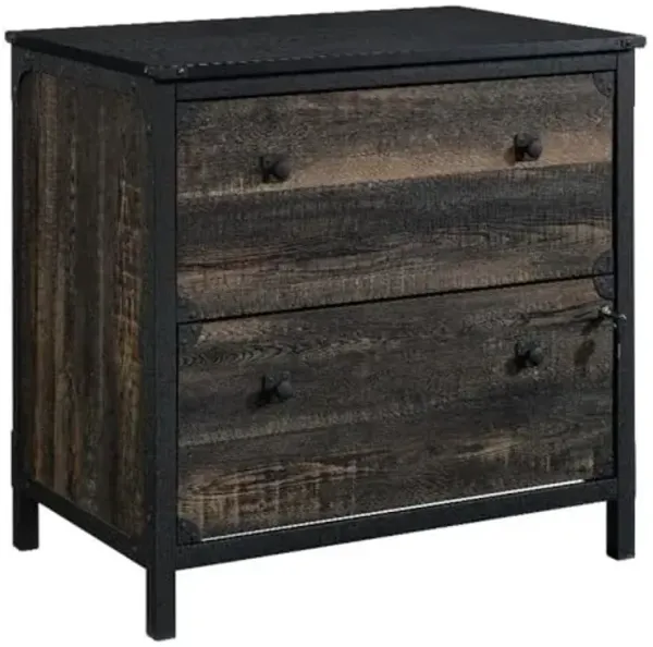 Sauder Foundry Road Engineered Wood/Metal Lateral File in Carbon Oak