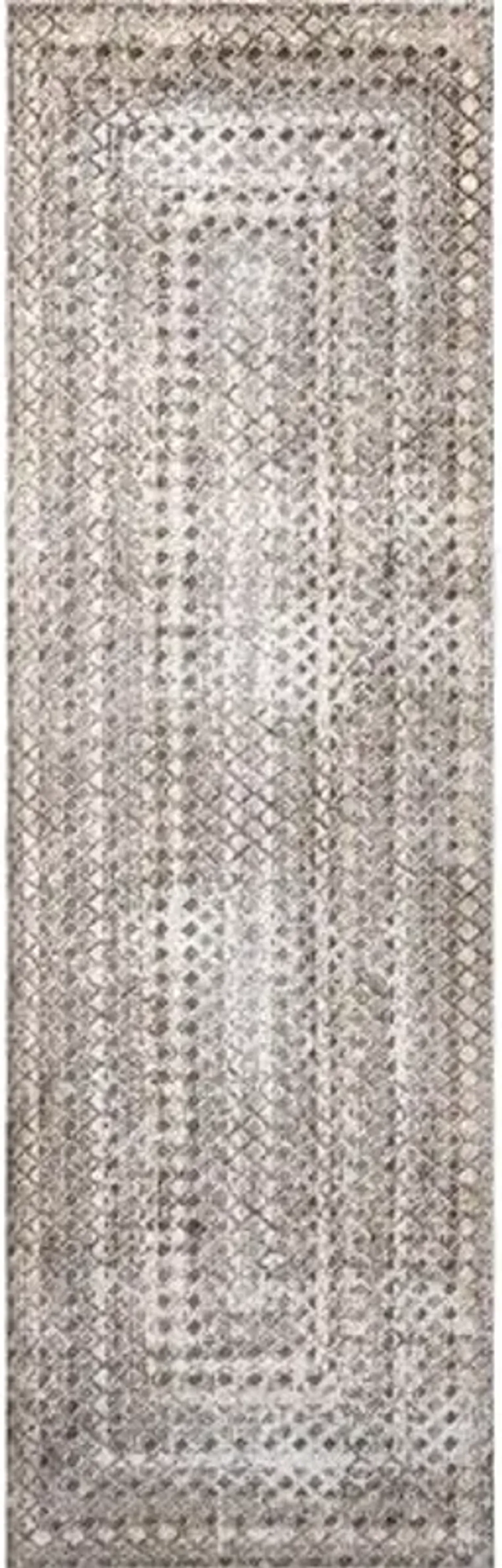 nuLOOM SpinClean Carley Beige/Ivory, 2'6" x 8', Geometric, Soft and Cozy, High Traffic, Stain Resistant, Easy Clean, Durable, Machine Washable Area Rug for Bedroom, Living Room, Dining, Entryway