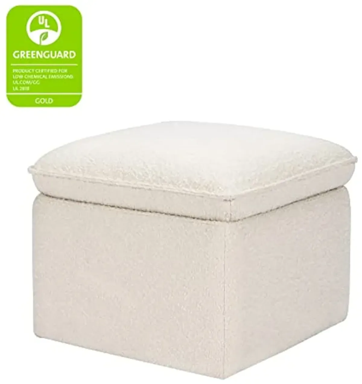 Babyletto Cali Storage Ottoman in Ivory Boucle, Greenguard Gold Certified