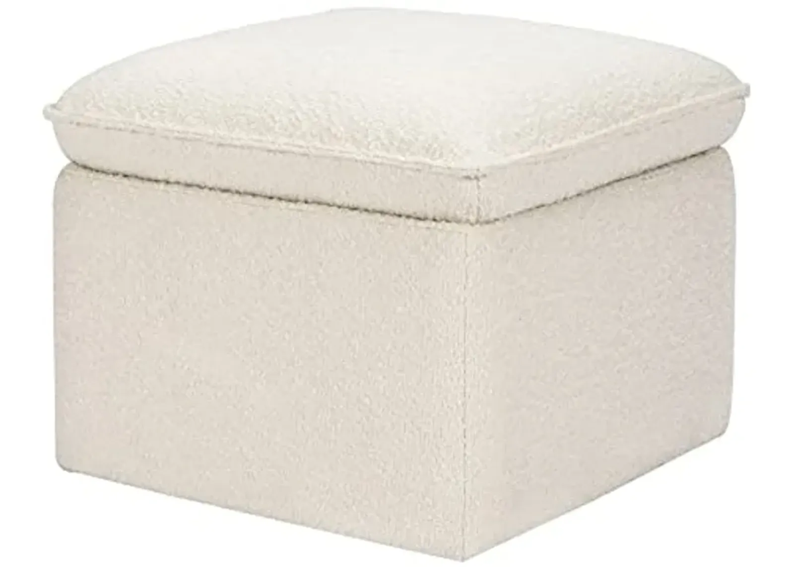 Babyletto Cali Storage Ottoman in Ivory Boucle, Greenguard Gold Certified