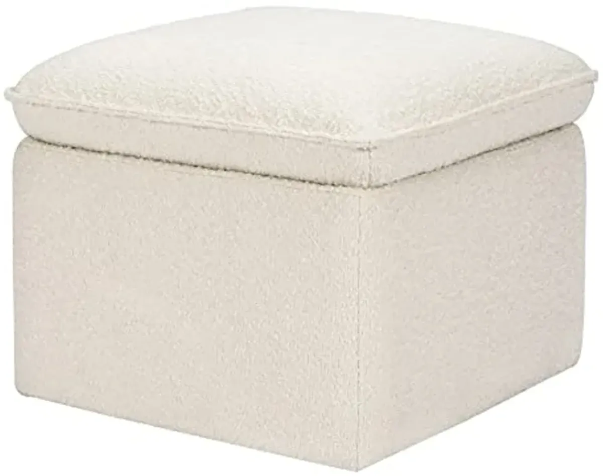 Babyletto Cali Storage Ottoman in Ivory Boucle, Greenguard Gold Certified