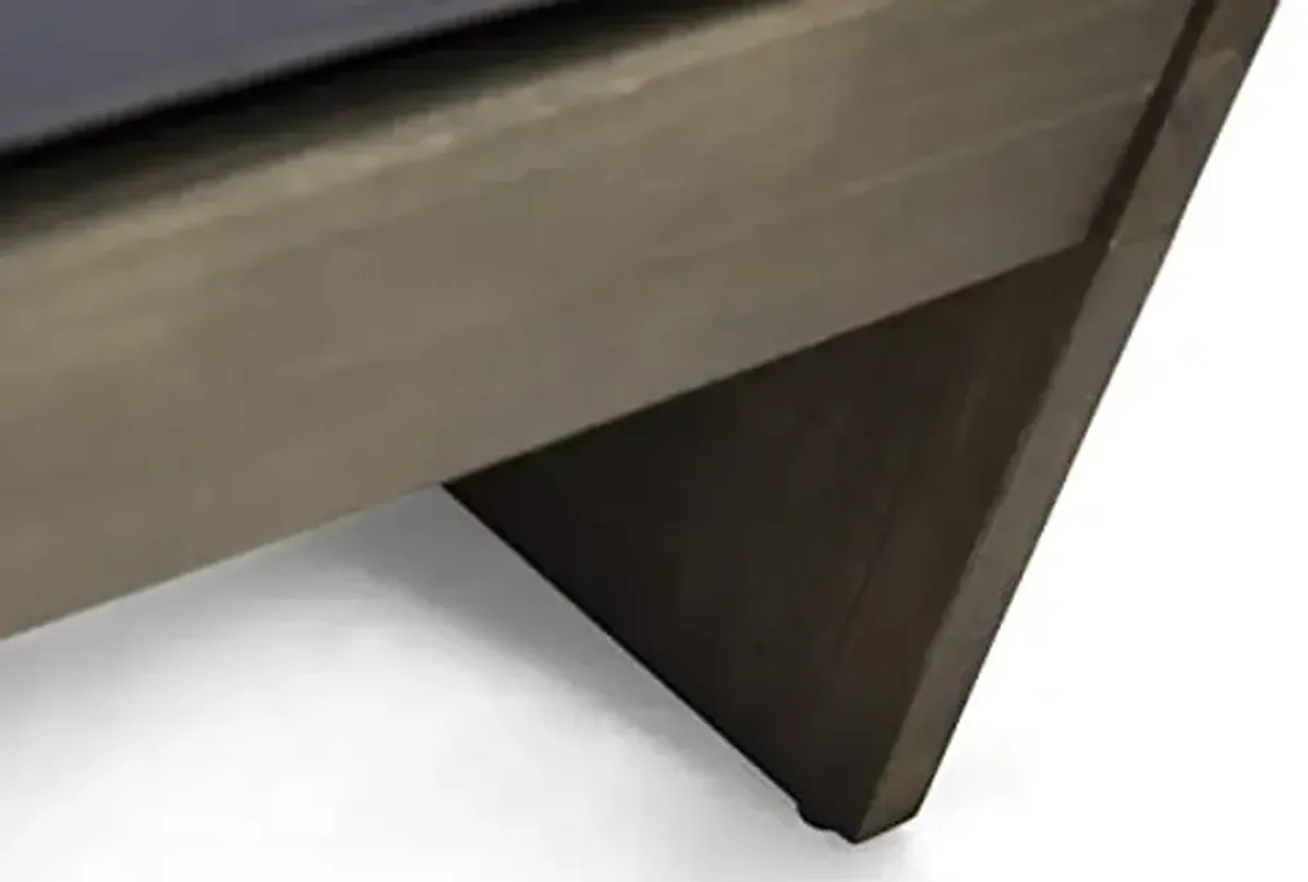 Sherwood Outdoor Club Chair with Cushions - Acacia Wood - Gray/Dark Gray