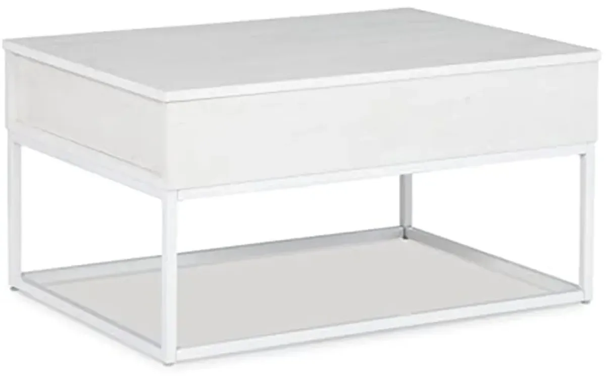 Signature Design by Ashley Deznee Modern Lift Top Cocktail Table with Hidden Compartment, White