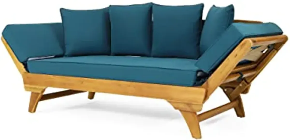 Christopher Knight Home 317016 Serene Daybed, Dark Teal + Teak + Khaki