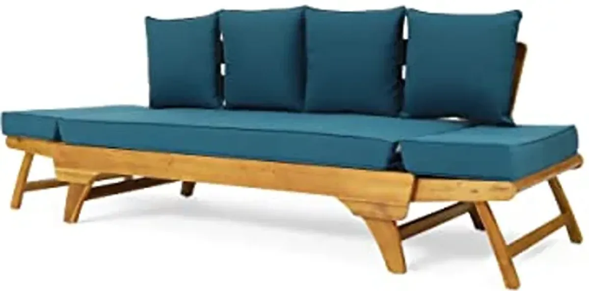 Christopher Knight Home 317016 Serene Daybed, Dark Teal + Teak + Khaki