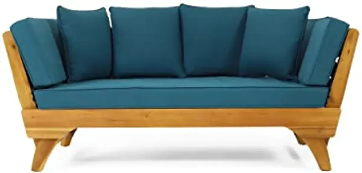 Christopher Knight Home 317016 Serene Daybed, Dark Teal + Teak + Khaki