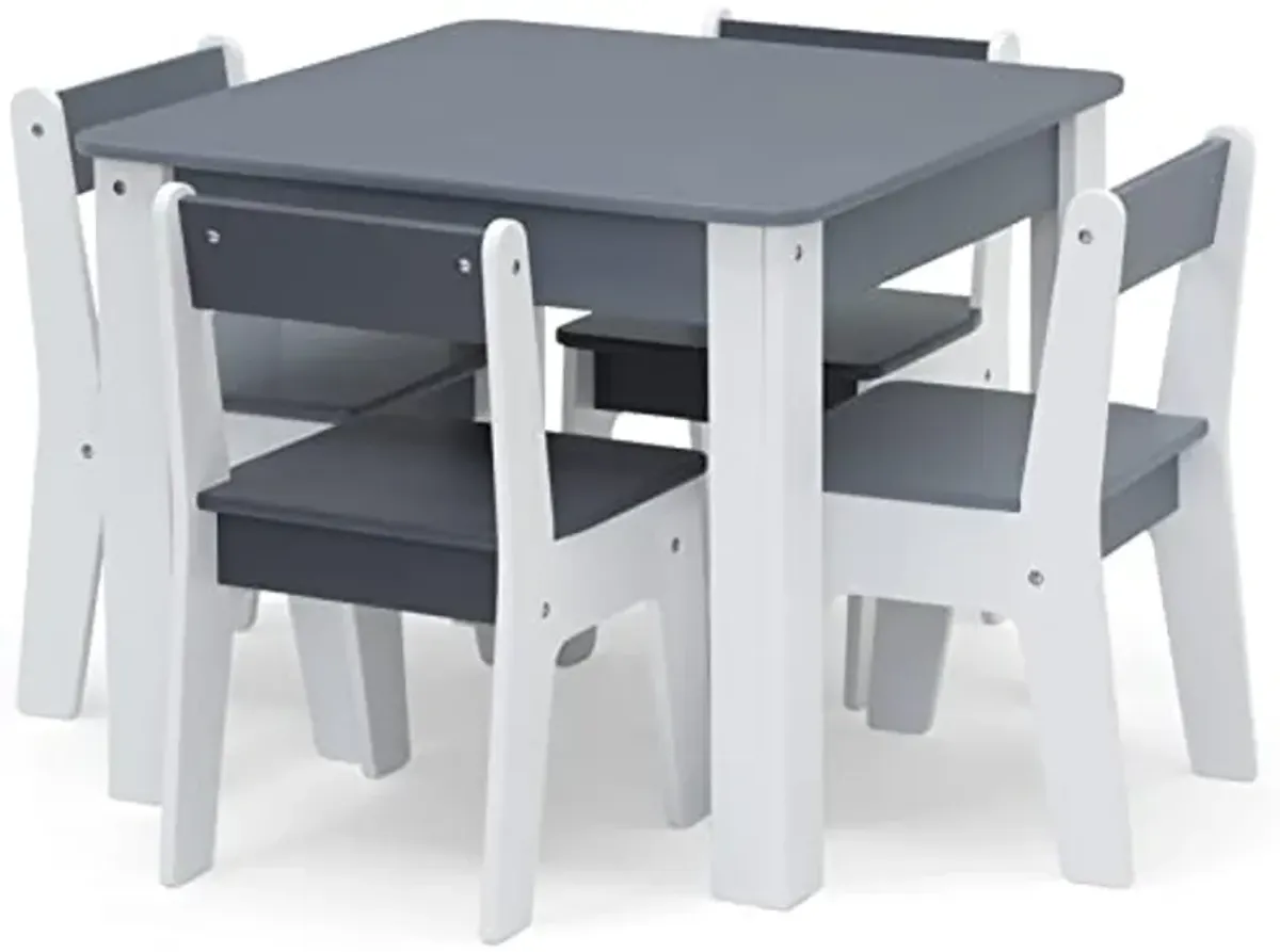 GAP GapKids Table and 4 Chair Set - Greenguard Gold Certified, Grey/White