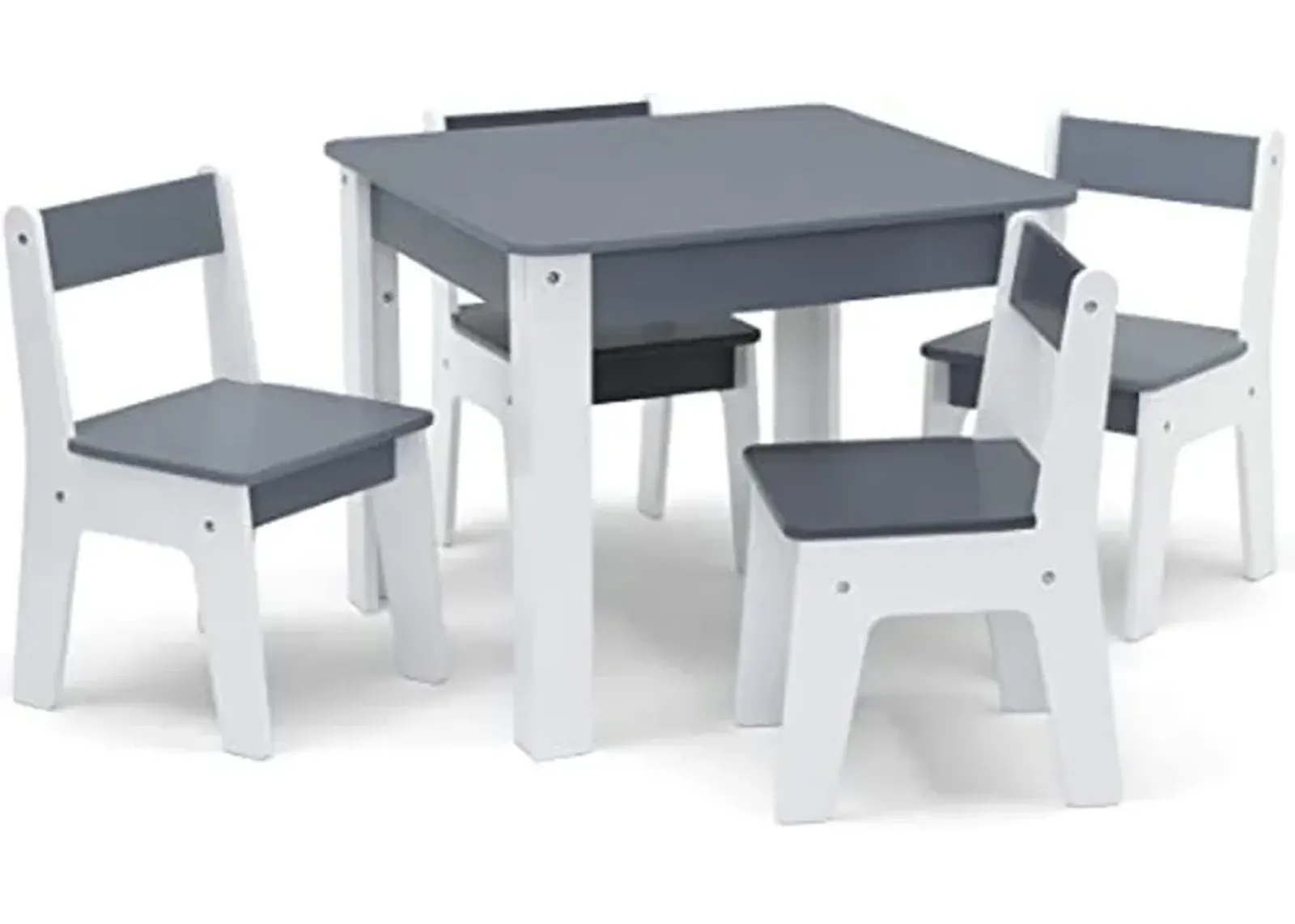 GAP GapKids Table and 4 Chair Set - Greenguard Gold Certified, Grey/White