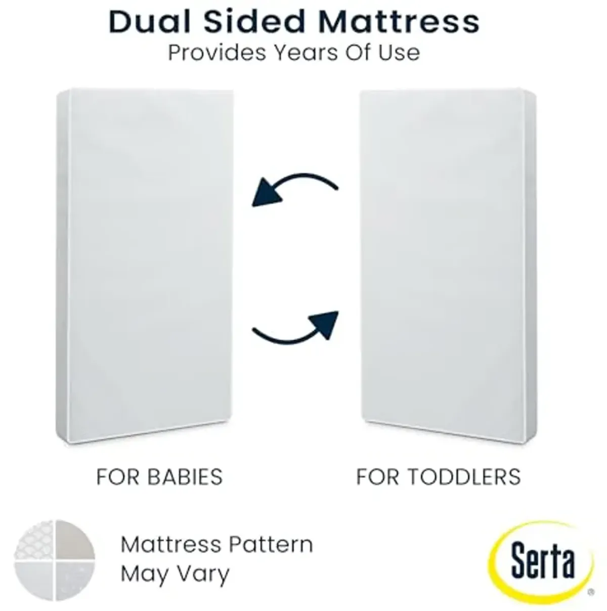 Serta Perfect Start Limited Dual Sided Baby Crib Mattress and Toddler Mattress, Breathable Fiber Core, GREENGUARD Gold Certified, Waterproof, 7 Year Warranty, Made in USA