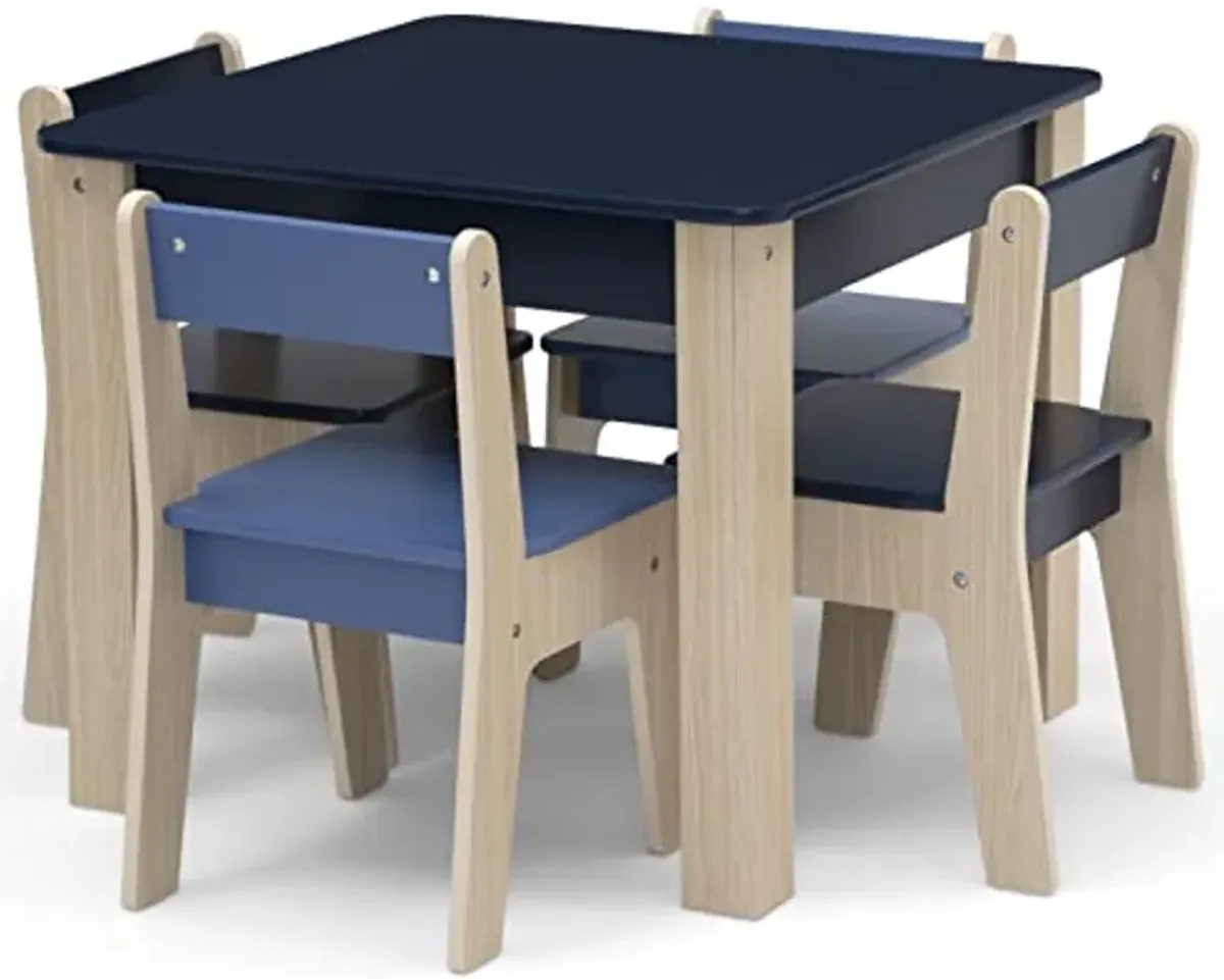 GAP GapKids Table and 4 Chair Set - Greenguard Gold Certified, Navy/Natural