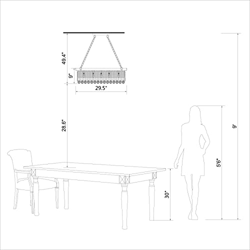 The Lighting Store Gisela 5Light Antique Black Finish Rectangular