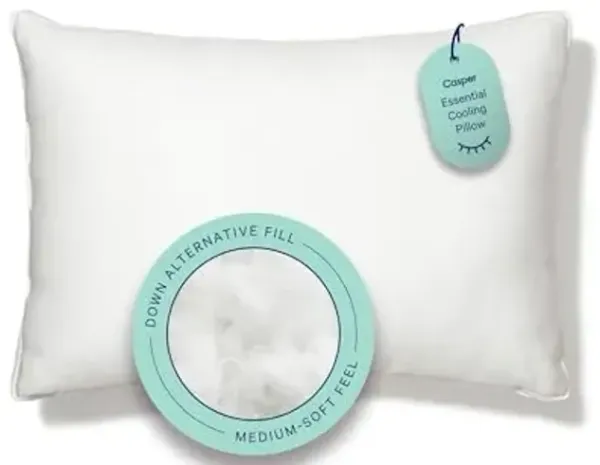 Casper Sleep Essential Cooling Pillow, Standard, White
